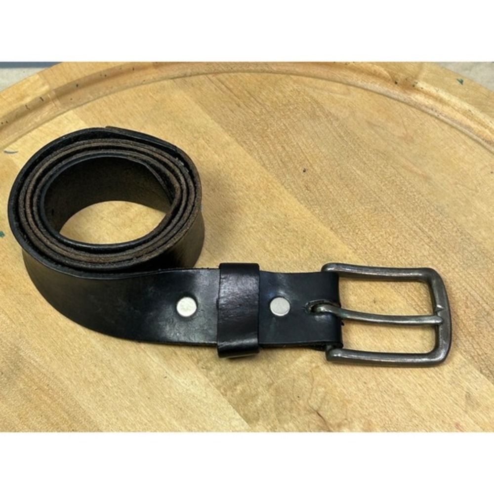 Belt Mens XXL Black Genuine Leather Casual Rugged‎ Single Prong Buckle Work